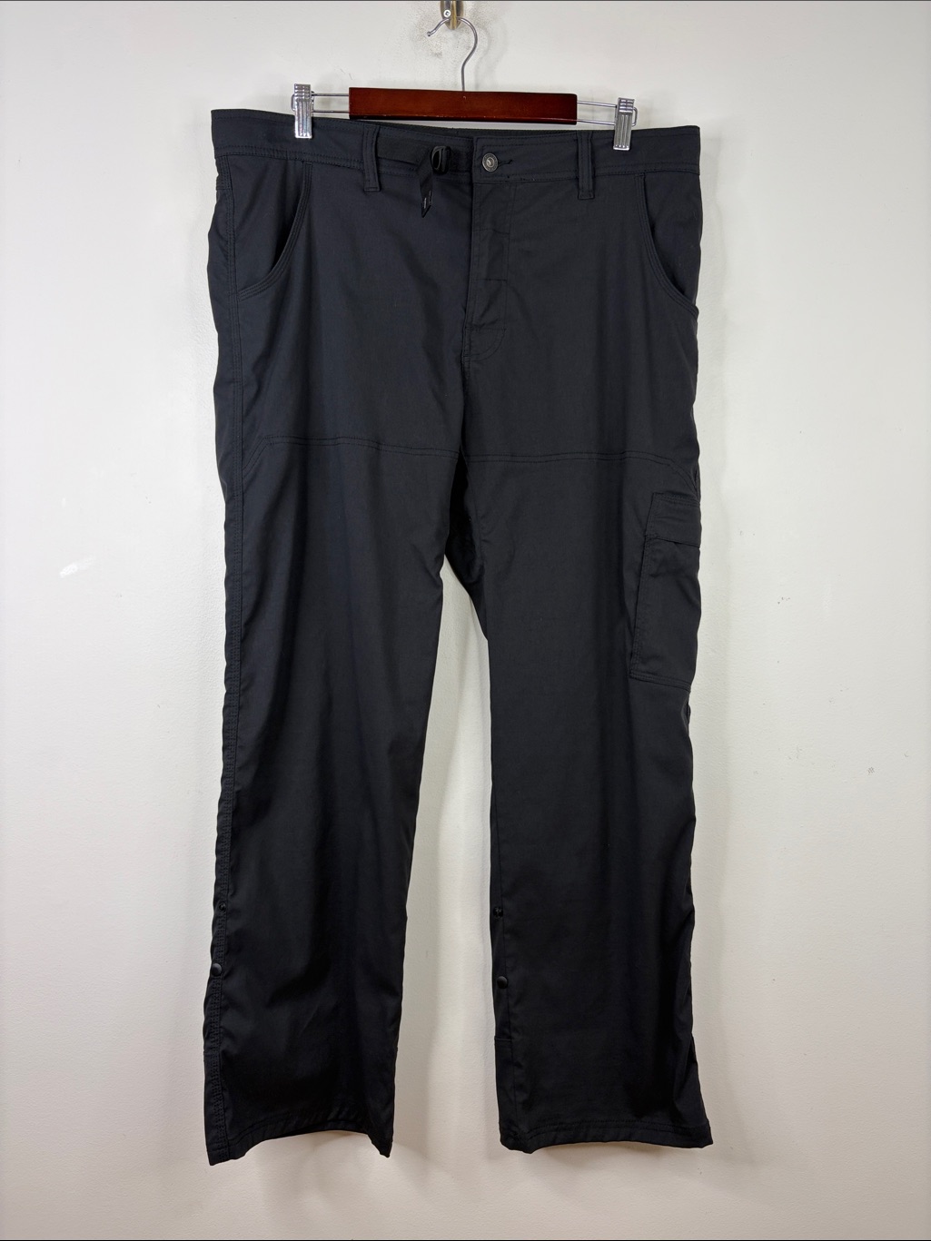 Prana Stretch Zion Pants Mens Xl X 30 Black Straight Leg Travel Workwear Cargo